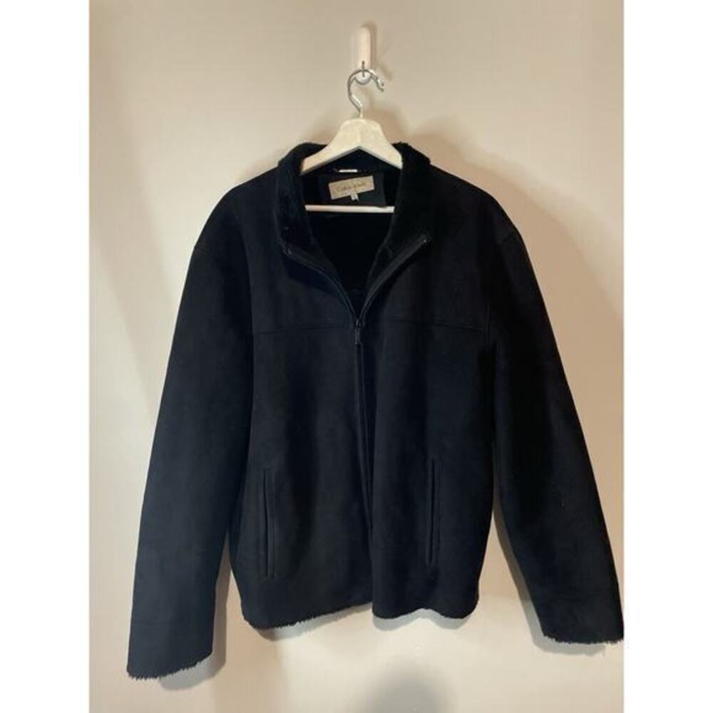 Calvin Klein Men's Black Faux‎ Shearling Jacket Size Large